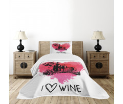 Sketch Watercolor Heart Bedspread Set