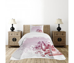 Grunge Abstract Framework Bedspread Set