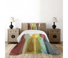 Abstract Colorful Bottles Bedspread Set