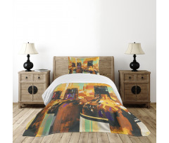 Bottles Brushstrokes Art Bedspread Set