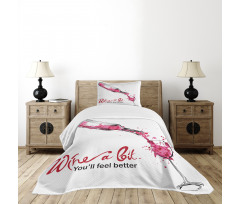 Inspirational Words Sketch Bedspread Set