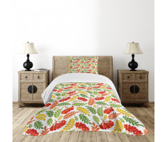 Autumnal Flora Pattern Bedspread Set