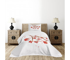 Tree Watercolor Splashes Bedspread Set
