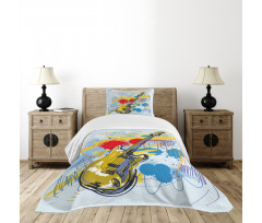 Abstract Musical Instrument Bedspread Set