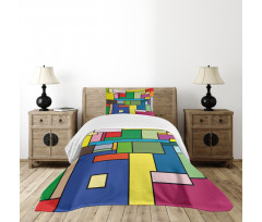 Vivid Mondrian Squares Bedspread Set