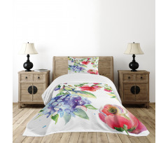 Summer Flowers Branch Bedspread Set