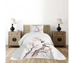 Chinese Paint of Flowers Bedspread Set