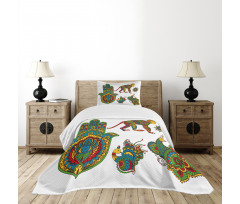 Mehndi Style Bedspread Set