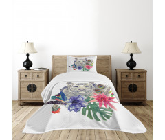 Retro Feline Cat Bedspread Set