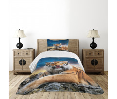 Calm Wild Animal Sunset Bedspread Set