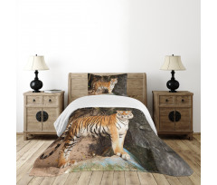 Alert Angry Royal Feline Bedspread Set