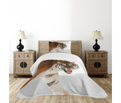 Panthera on Snow Close Bedspread Set