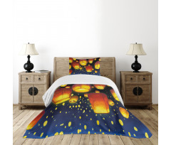 Floating Fanoos Chinese Bedspread Set