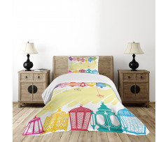 Colorful Framework Bedspread Set