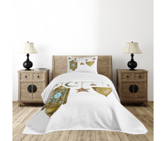 Watercolor Moon Stars Bedspread Set