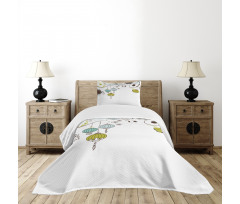 Abstract New Year China Bedspread Set