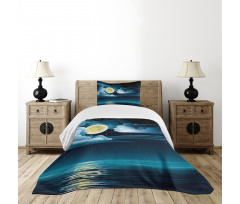 Clouds Full Moon Stars Bedspread Set