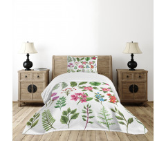 Exotic Flowers and Ferns Bedspread Set