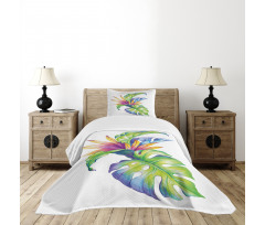 Abstract Colored Leaves Bedspread Set