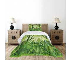 Cartoon Rainforest Bedspread Set