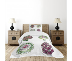 Vegetables Diet Food Bedspread Set