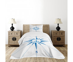 Blue Windrose Anchor Bedspread Set