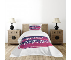 Brushstrokes with Words Bedspread Set