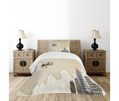 Cartoon Plane Bedspread Set