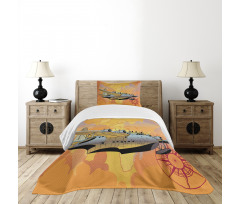 Retro Seaplane Bedspread Set