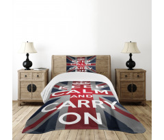 Words Crown UK Flag Bedspread Set