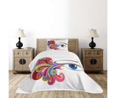 Woman's Eye Colorful Art Bedspread Set