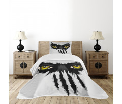 Evil Eyes Black Cat Danger Bedspread Set