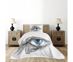 Human Eye Butterfly Dreamy Bedspread Set