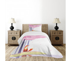 Spring Pink Sakura Idyllic Bedspread Set