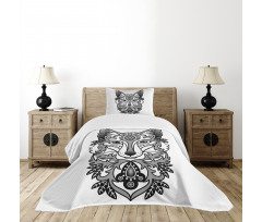 Ornamental Fox Face Curves Bedspread Set