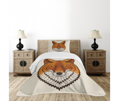 Mascot Face Mosaic Style Bedspread Set