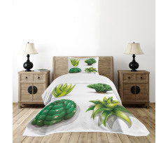 Aloe Vera Plants Cacti Bedspread Set