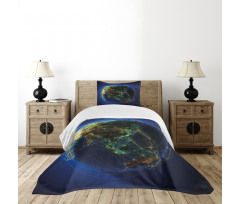 Earth Lines Navigation Bedspread Set
