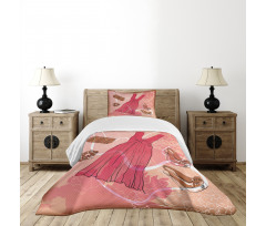 Floral Pink Bedspread Set