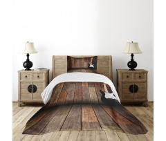 Guitar Wood Room Bedspread Set