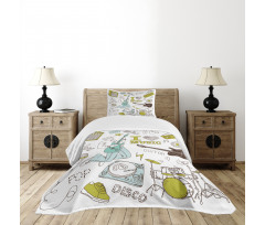 Love Music Sketch Bedspread Set