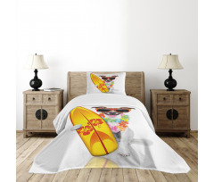 Surf Dog Glasses Bedspread Set