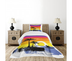 Tropical Beach Bedspread Set