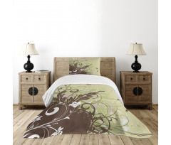 Retro Flower Grunge Bedspread Set