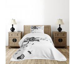 Fern Plants Floral Bedspread Set