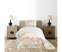 Lotus Flower Field Bedspread Set