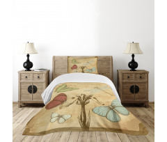 Retro Butterflies Art Bedspread Set