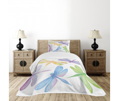 Watercolor Winged Bug Bedspread Set