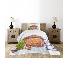 Cartoon House Bedspread Set