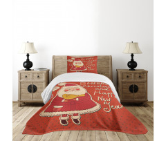 Santa and Yellow Bird Bedspread Set